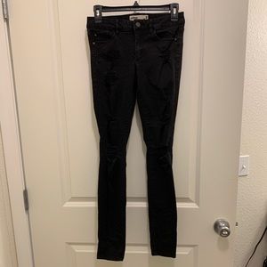 Distressed Garage High waist Black Jeans